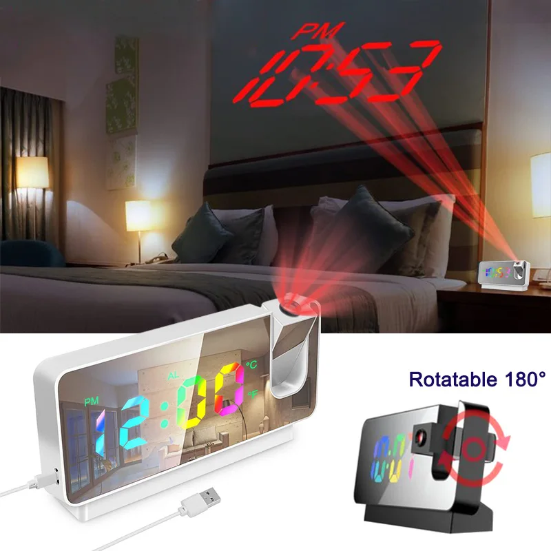 Digital Projection Alarm Clock Ceiling Projection Alarm Clock