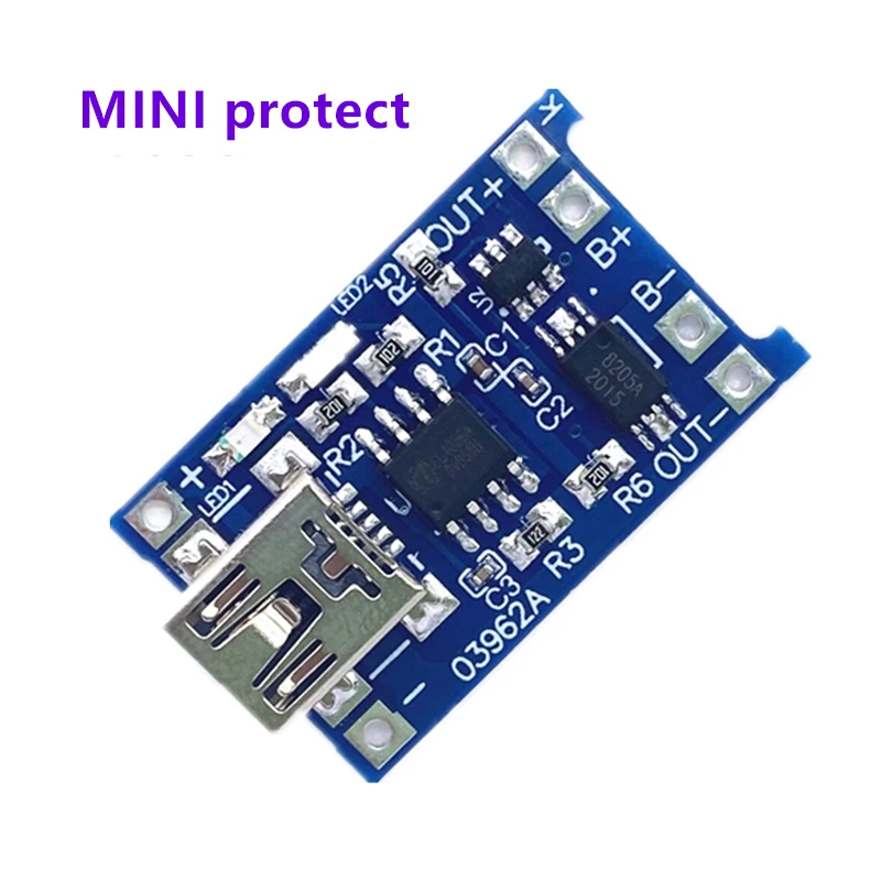 3.7V 리튬 배터리 충전기 5V 1A 2A 리튬 이온 Lipo 배터리 충전 보호 2-in-one 모듈 마이크로 USB Type-C 보호 보드