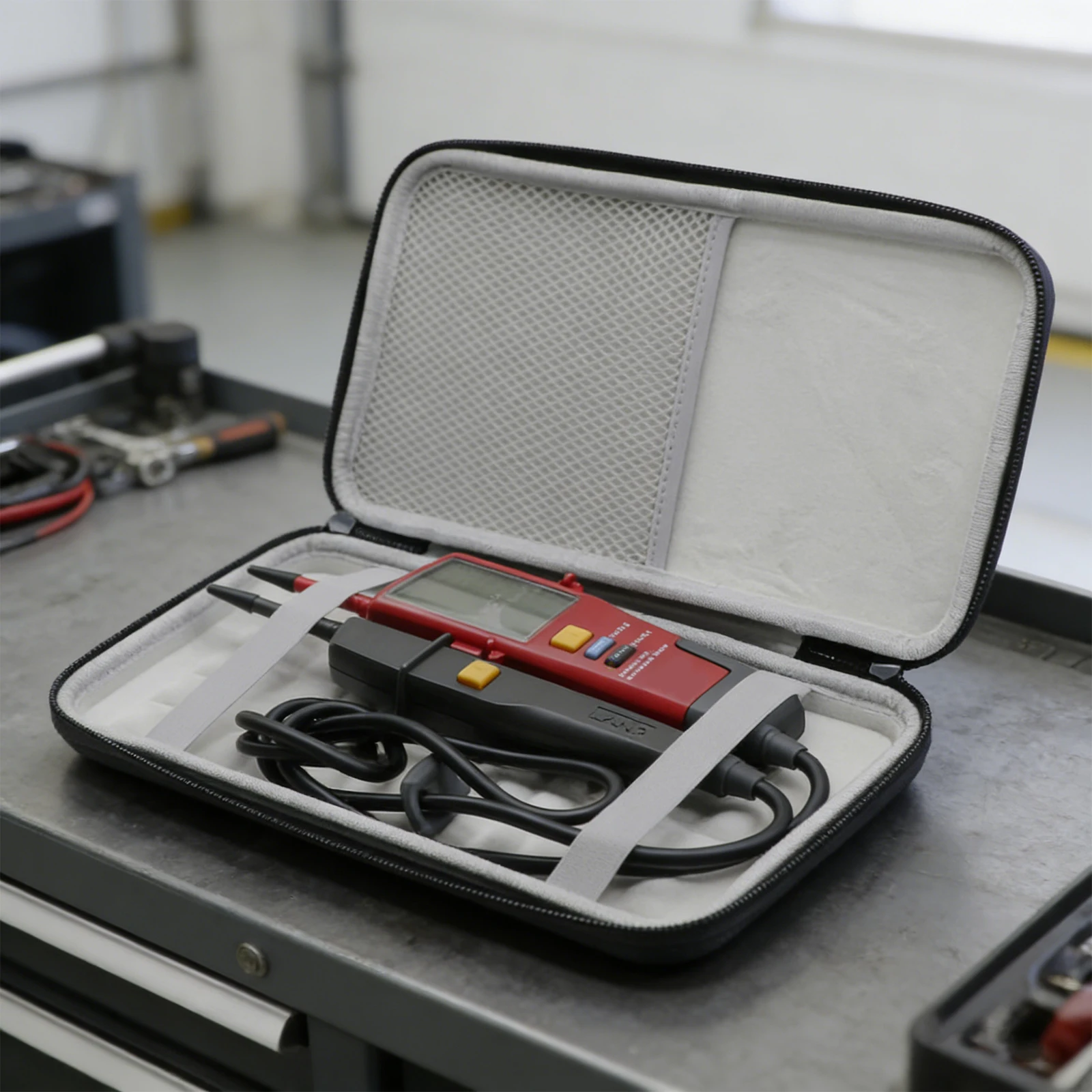 메쉬 포켓이 있는 휴대용 미터 정리 가방 UNI-T 디지털 전압계 UT18B UT18D용 운반 커버 케이스 보관 케이스 커버