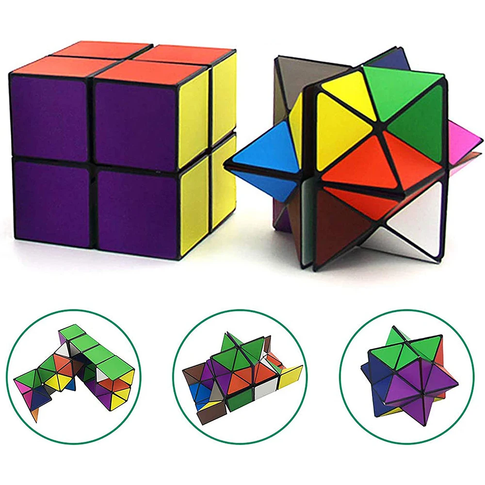 2 em 1 combo infinito cubo brinquedo transformando geométrico quebra-cabeça  3d conjunto stress inquietação ansiedade alívio magia para crianças e  adultos