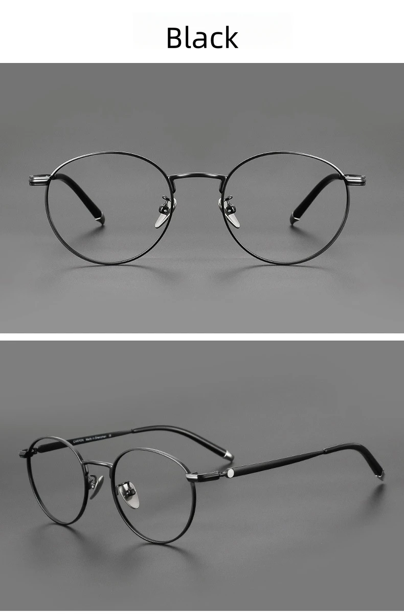 Titanium Reading Glasses - Lightweight Round Frame, Anti Blue Light, Single Focus Lenses