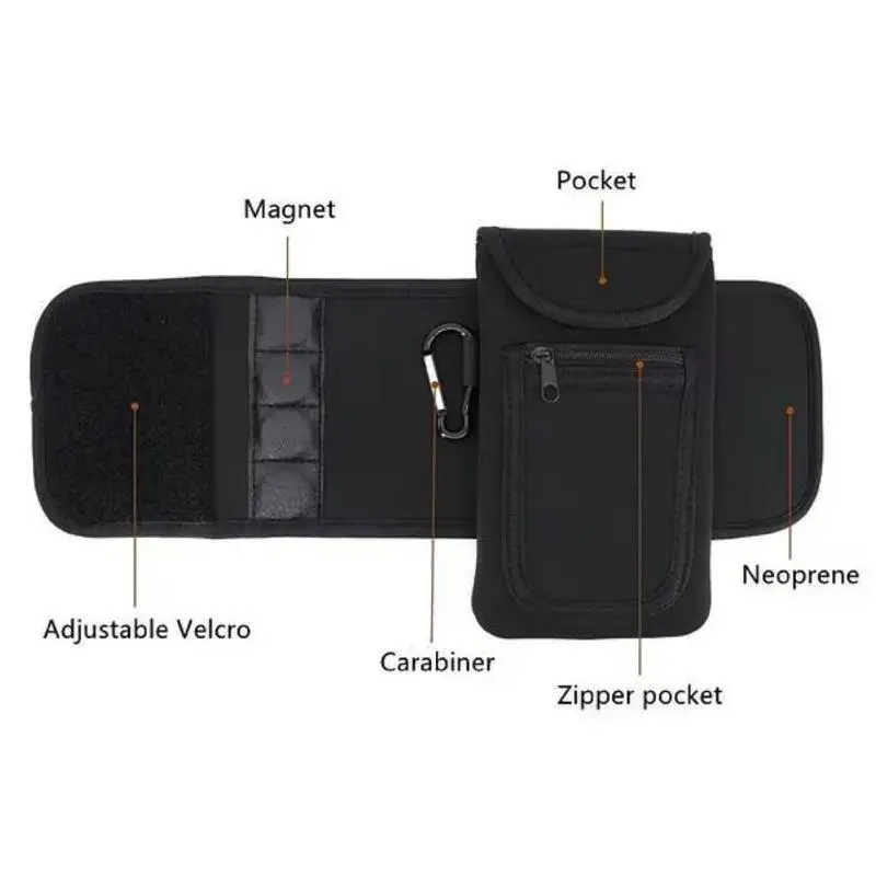 Water Bottle Bag Portable Gym Bottle Pouch with Phone Holder Attaches Magnetically To Metal Exercise Equipment Within Reach 3