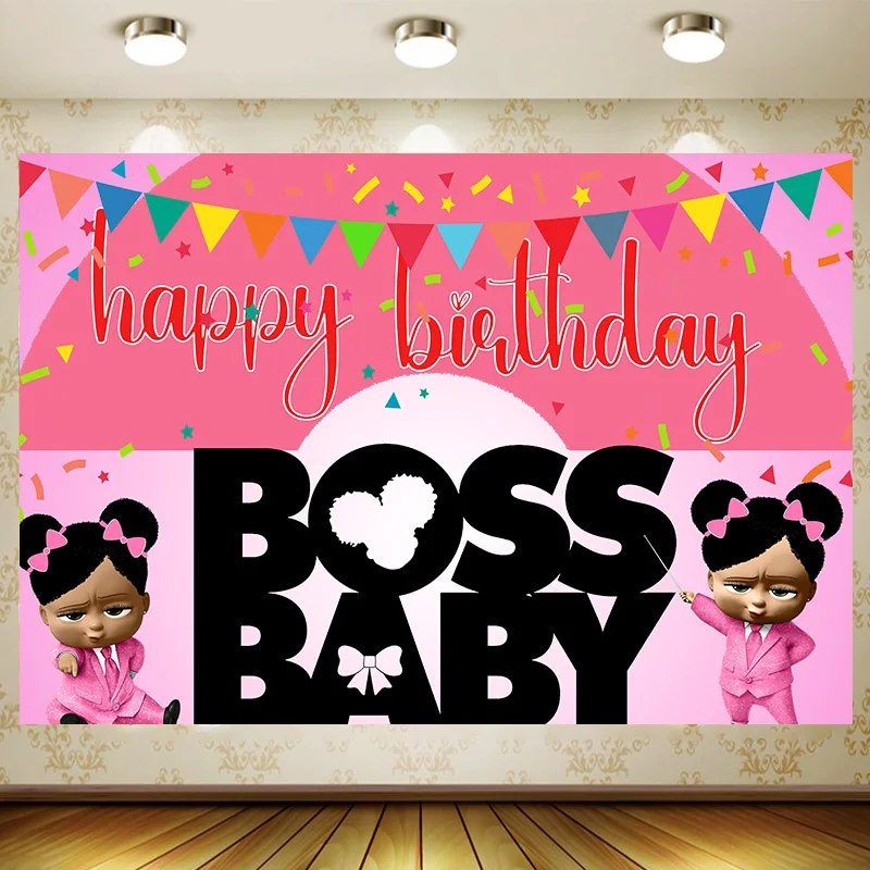 Cute Little boss Background Birthday Party Supplies Baby Shower feeder Banner Kid Faovr Room Decoration Customize Backdrop