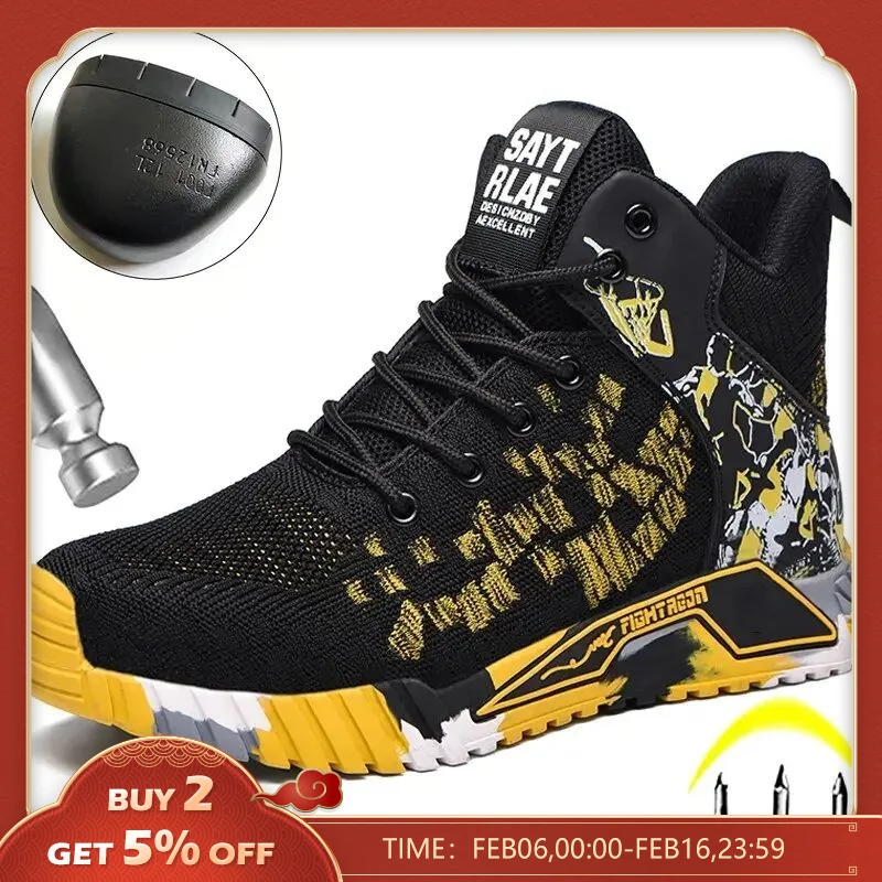 2023 New Fashion Men Stivali Antinfortunistici Da Lavoro Sneakers Da Lavoro Antiurto Scarpe Antinfortunistiche Da Uomo Stivali Da Lavoro Indistruttibi