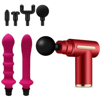 Sex Toys For woman Female Masturbator Fascia Gun Adapter Body Massage Gun Head To Sex Machine Orgasm Thrusting Vibrator Dildos 6