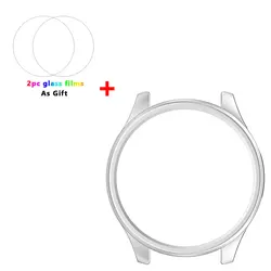 Enhanced Protective Matte PC Case with Glass Film for Watch 5 - Smart Accessory Bumper Shell (Silver film)