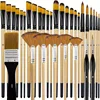 32Pcs Paint Brush Set for Acrylic Painting Premium Nylon Bristles with Round Filbert,Flat,Fan,Angle,Fine Detail Brush for Artist 1
