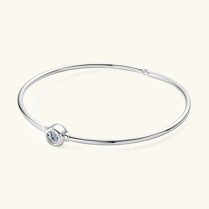 RAPRGOLD Runde Moissanit Einstellbare Armband für Frauen S925 Sterling Silber Manschette Armreifen Kette Paare Handgelenk Edlen Schmuck Geschenke – Detail 6