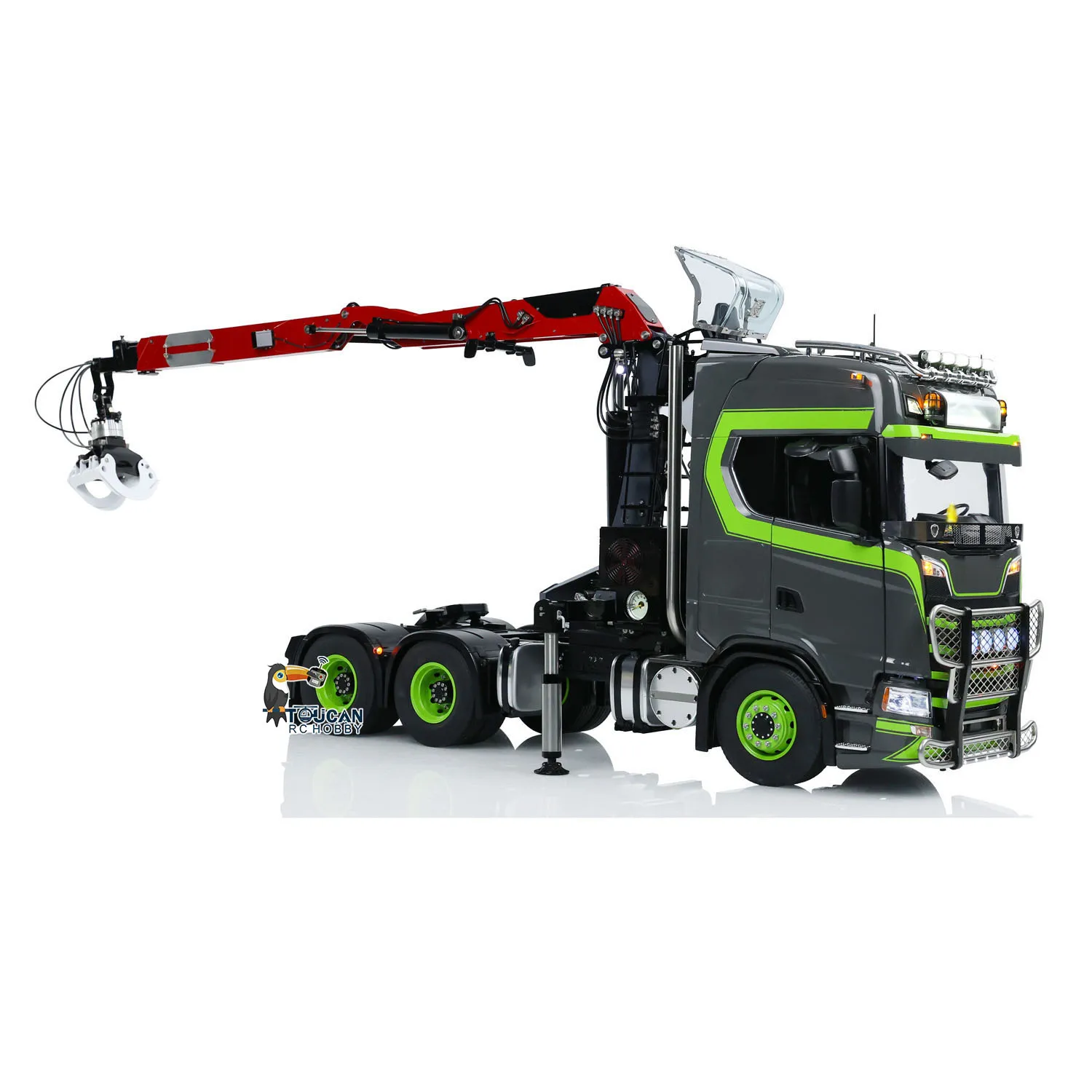 Toucan Customized Lesu Metal 6X6 Chassis 1/14 RC Tractor Truck 770S Hydraulic Crane DIY Lorry W/ Sound Light System Toy Model 3