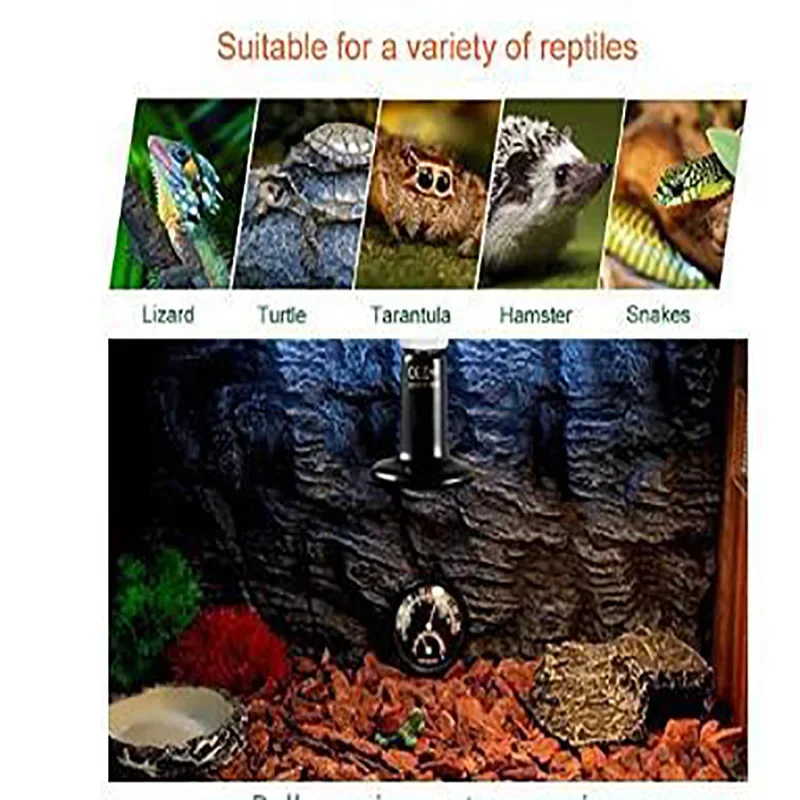 Reptile Infrared Heat Bulb 20/50/75/100W Snakes Lizards Pets Brooder Lamp 110-240V Amphibious Terrarium Lighting for Reptiles