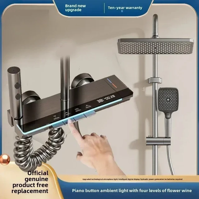 ชุดฝักบัวอาบน้ำ, จอแสดงผลดิจิตอลแบบเปียโน, ฝักบัวแรงดันสูง, ห้องน้ำ, ฝักบัวทองแดงทั้งหมด, ชุดฝักบัวอาบน้ำสำหรับใช้ในบ้านครบชุด 1