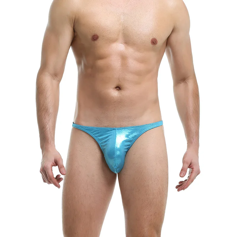 Men's Underwear Brief Bronzing Cool Shiny Panties Male U Convex Boxer