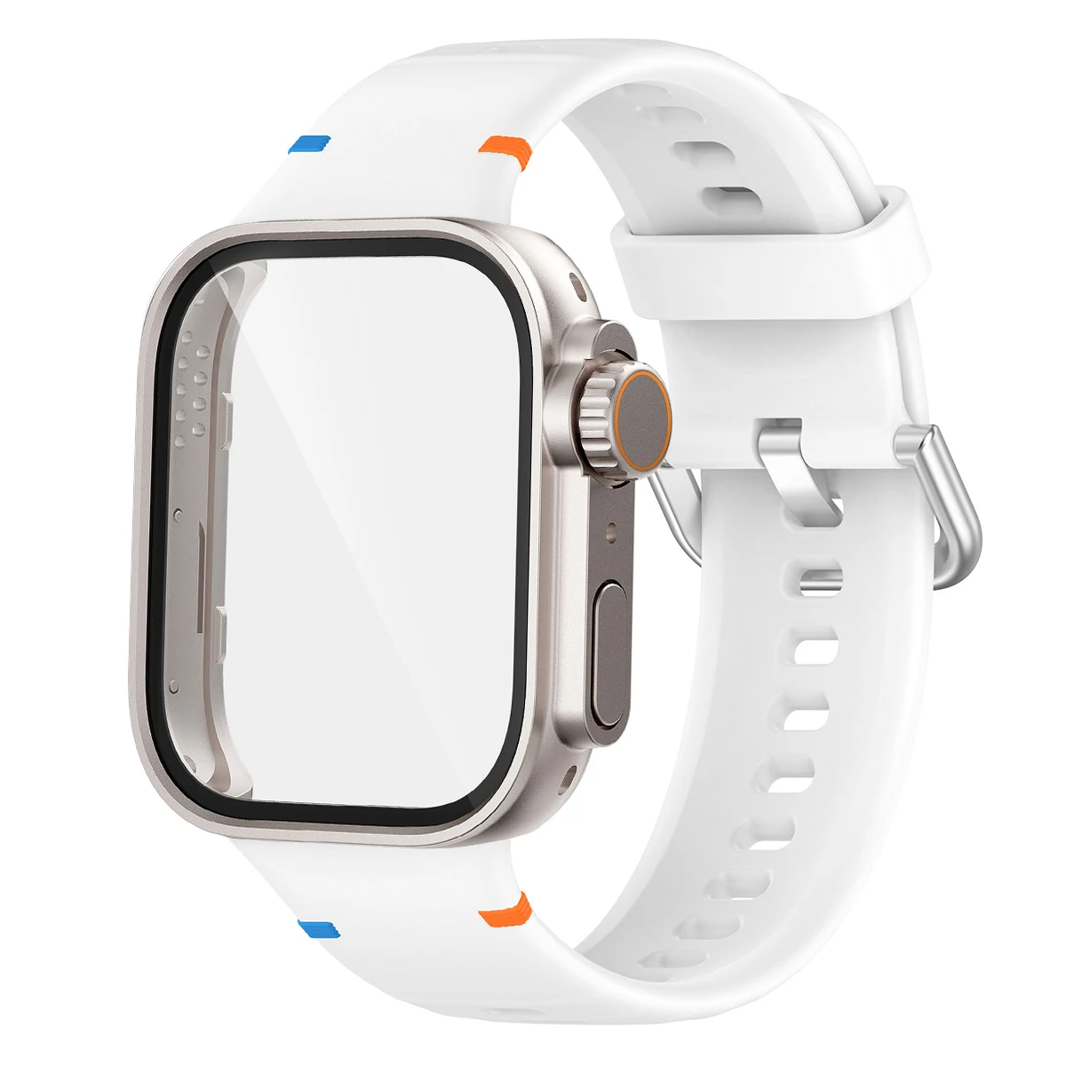 Versatile Protection Bundle: Silicone Sport Band, Full Cover Case & Tempered Glass Film
