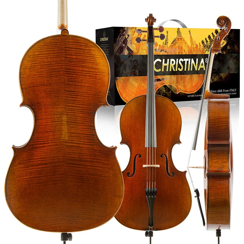 

CHRISTINA Professional Cello S500B, Montagnana Sleeping Beauty 1739 Model, Selected European Spruce Fine Flame Maple