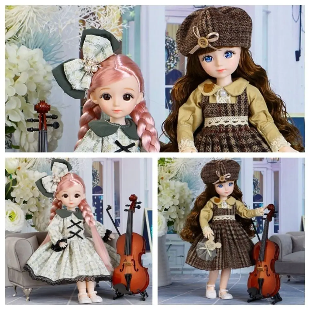 Dressing Doll with Clothes BJD Doll Dress Up 3D Eyes Removable Joints Doll Cute 30cm Children Toys
