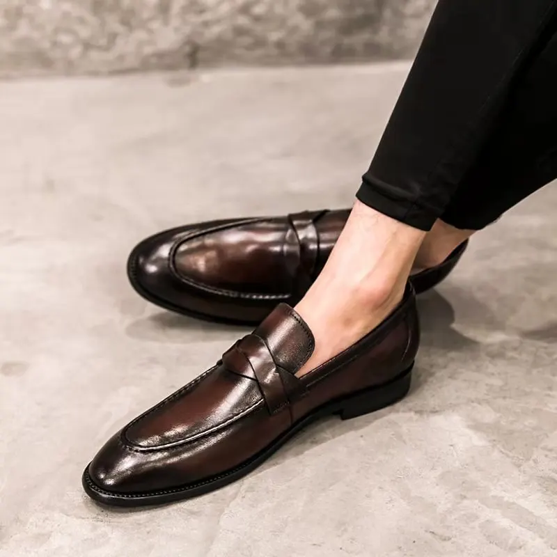 

Формальные туфли Wnfsy, мужские кожаные офисные туфли, мужские классические коричневые классические лоферы, мужская обувь, Роскошные Мокасины, мужская обувь