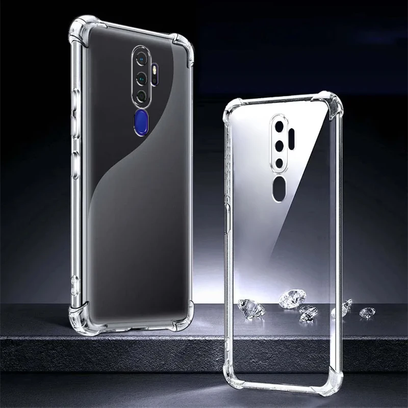 Phone Case Phone Protector Cover Silicone Case For Oppo A5 A9 Case Shockproof Soft Tpu Phone For Oppo A9 A5 Clear Transparent Back Cover Etui