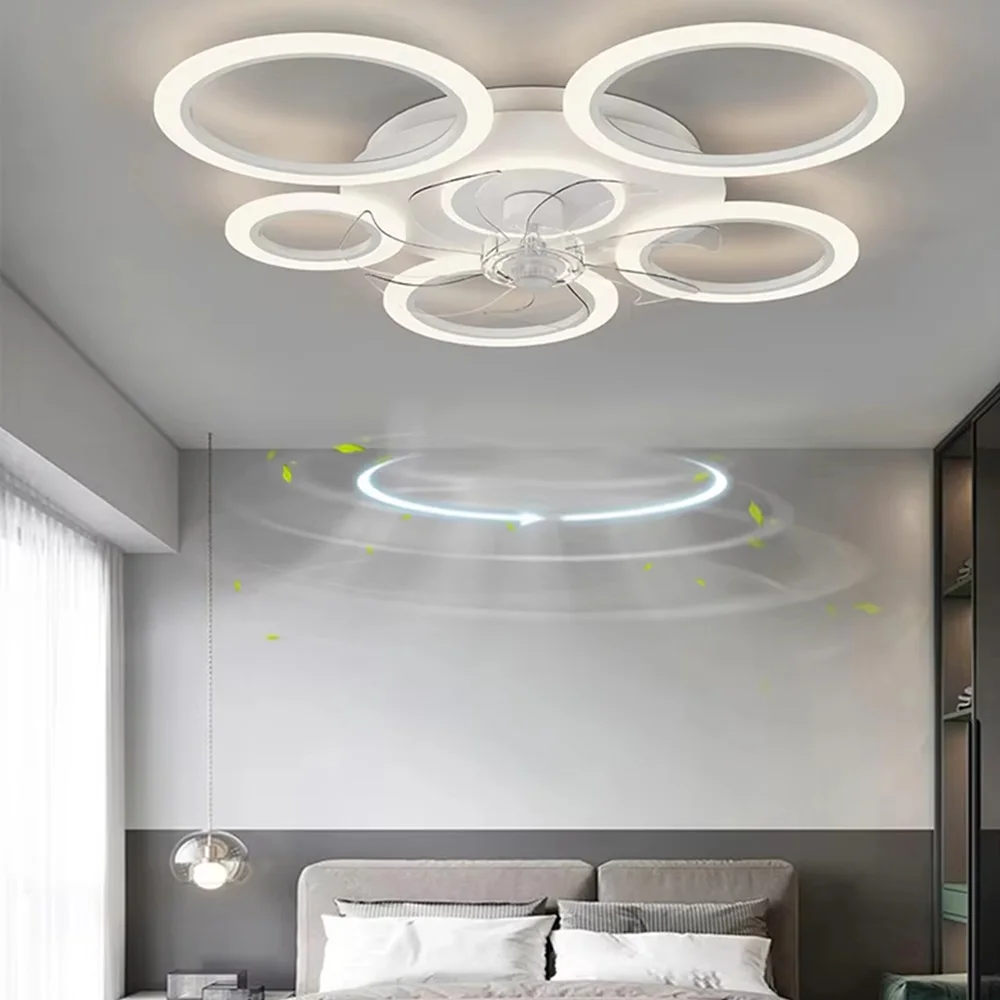 Ceiling Fan Led Ceiling Fan Lights Electric Fan Led Fan Light Led Ceiling Lights Electric fan with light ring ceiling fan light living room dining room remote control app dimmable ceiling LED