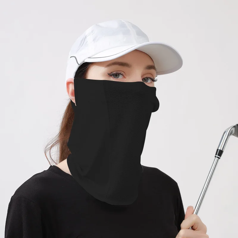 Summer UV Protection Ice Silk Sunscreen Face Scarf Mesh Breathable Neck Wrap Cover sunscreen face scarf