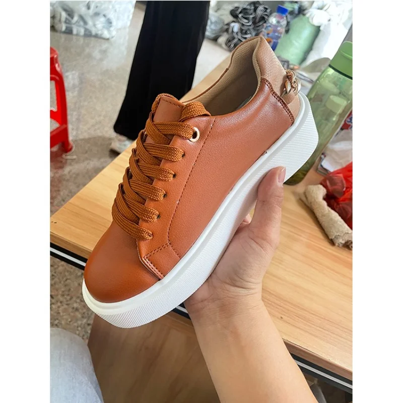Women New High Gang Canvas Shoes Flat Bottom Platform Round Toe Lace Up  Sneakers Ladies Designer Casual Shoes Female Trainer | Lazada.vn