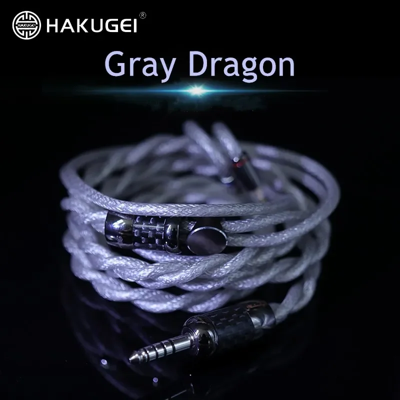 

HAKUGEI Gray Dragon Gold Silver Palladium Shield 192 cores Earbuds earphone upgrade Cable wire Litz Silver plated 0.78mm MMCX