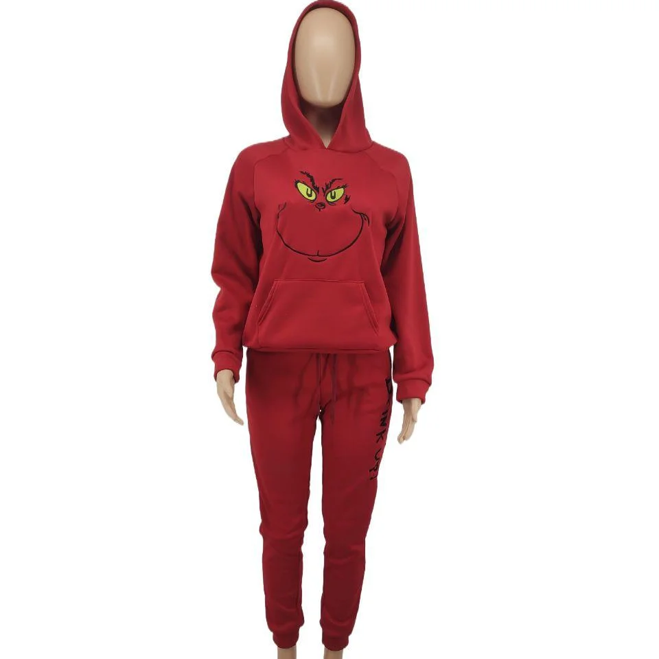 Streetwear 2 Piece Set Woman Suit Hooded Tracksuit Print Long Sleeve Sweatshirt Sweatpants Pant Sets Sweatsuit Jogging Suit