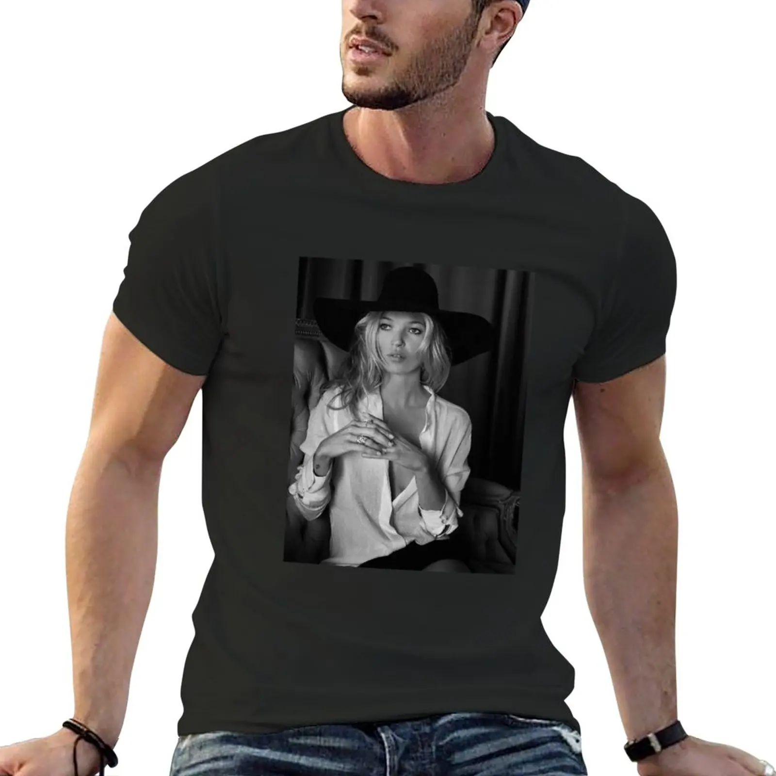 T-Shirt Kate Moss T-Shirt T-Shirt Grafica T-Shirt Da Uomo Manica Corta