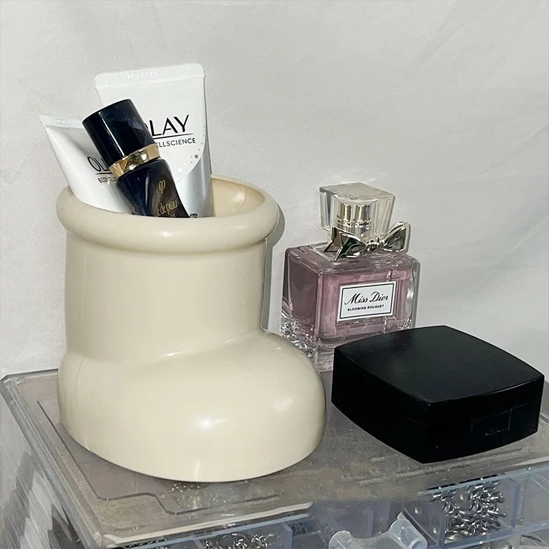 크리 에이 티브 부팅 모양 메이크업 브러쉬 상자 다목적 연필 홀더 데스크탑 잡화 보관 상자 주최자 홈 인테리어