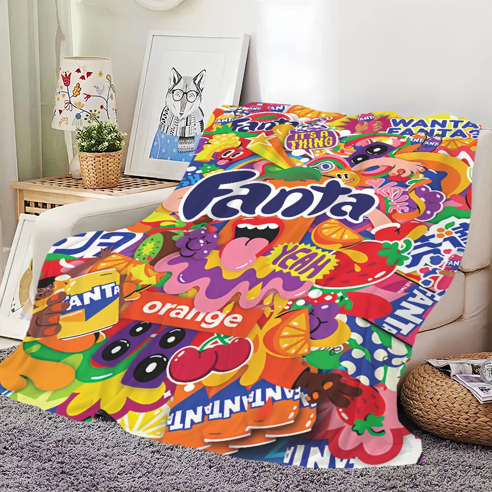 F-Fanta Logo Fashion Blanket Skin friendly comfort warm soft plush blanket suitable sofa living room office bedroom 3