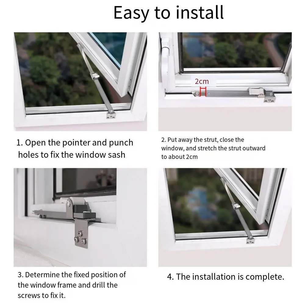 Angle Controller Wind Brace Stopper Telescopic Gusset Fixed Window Restrictor Stainless Steel Sliding Window Limiter