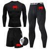 New MMA T-shirts+Pants Set Jiu jitsu Rashguard Men Bjj Muay Thai Jerseys Long Sleeve Boxeo Clothing Gym rshirt Tops Pants Shorts 1