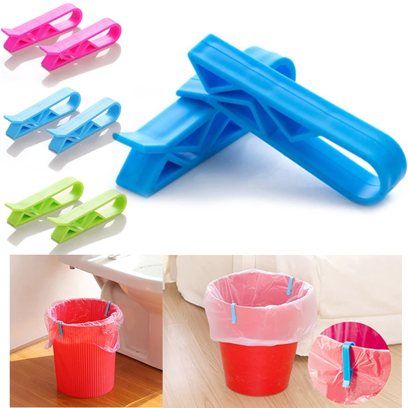 2/4PCS Household Trash Can Clip Garbage Bag Fixed Clip Lock Clip Creative Non-slip Plastic Bag Seal Clip Storage Bag Separator