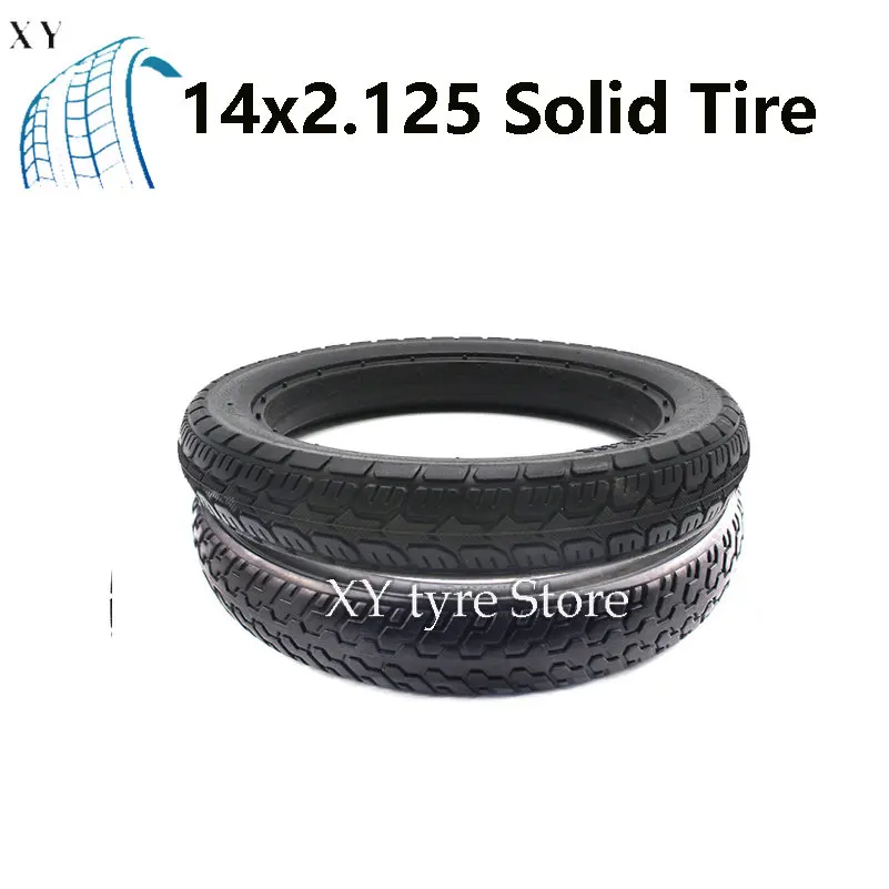 

14 Inch 14x2.125 Solid Tire Solid Tyre for Electric Bike Scooter Non Pneumatic Urethane Rubber Explosion-proof Tires