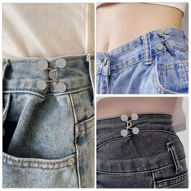 5Sets Pant Waist Tightener Adjustable Waist Buckle Set Jean Buttons Waist  Pins No Sewing Brooch Tightening Household Sewing Tool - AliExpress