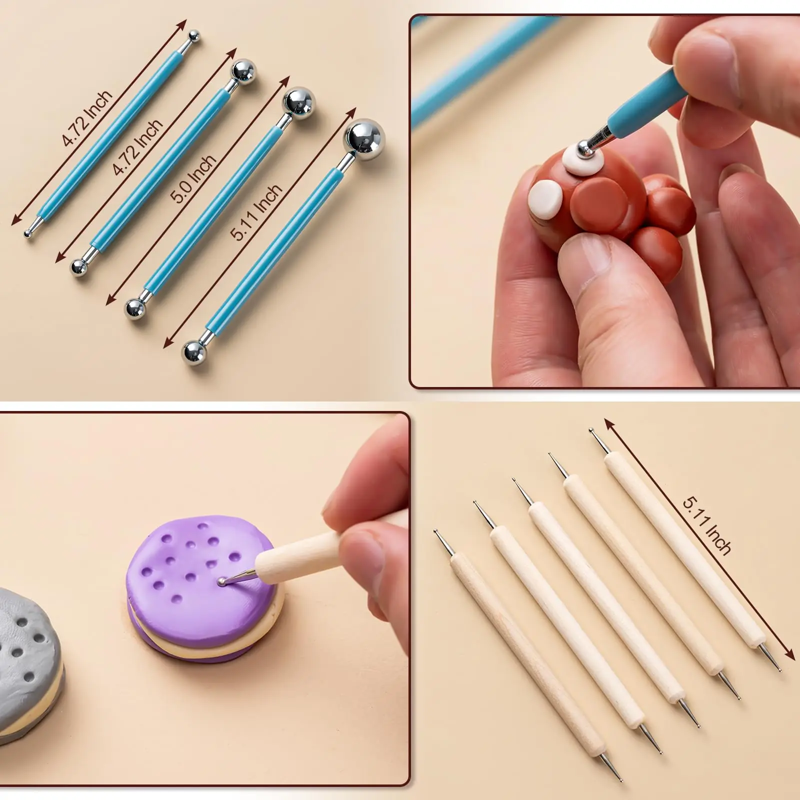 Clay Tools Kit, 27 PCS Pottery Tools, Practical Polymer Clay Sculpting Tools Kit, Air Dry Set for Adults, Potte