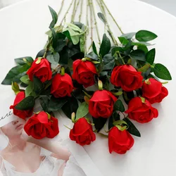 Elegant Artificial Rose Bouquet for Weddings and Home Décor - Set of 7 (Red)