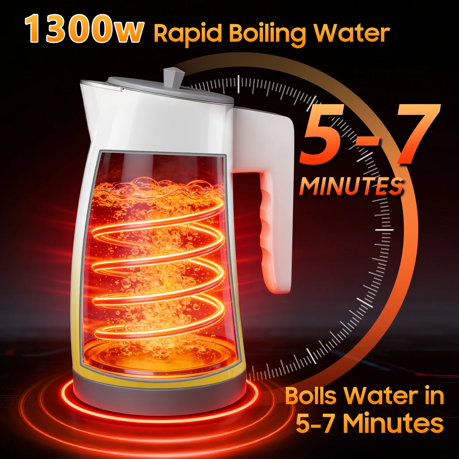 1200W Electric Kettle Temperature Control, Coffee Tea Electric Pot Water Kettle, 2 Hour Keep Warm, Automatic Power Off, Digital Display, 304 Stainless Steel Liner, 1.25L Capacity 5