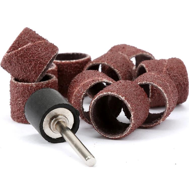 Set Di Tamburi Abrasivi Da 10 Pezzi Da 12.5Mm Con Mandrini Abrasivi Nastri Abrasivi Per Accessori Dremel Per Unghie