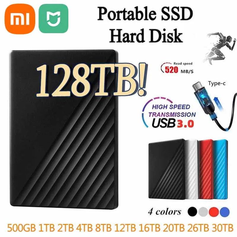 

Xiaomi MIJIA Portable SSD Type-C/USB3.1 External Mobile Solid State Drive High Speed 8TB 16TB Hard Drive Laptop Hard Drive SSD