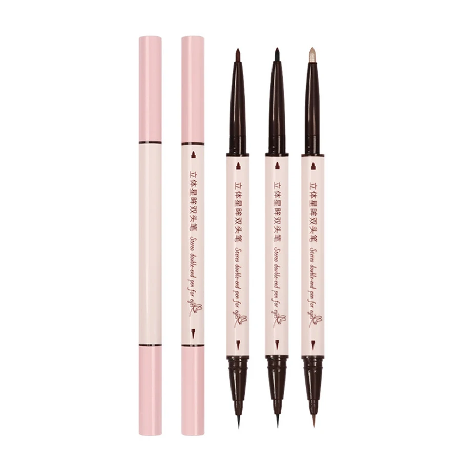 Double-headed Eyeliner Pen Evenly Pigmented Long Lasting Waterproof Smudge-proof Eye Make Up 5