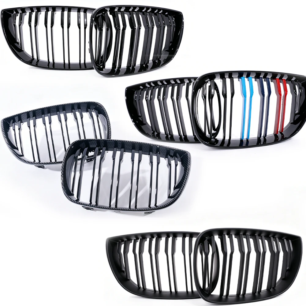 Sleek Gloss & Matte Black Carbon Fiber M Color Front Kidney Grille