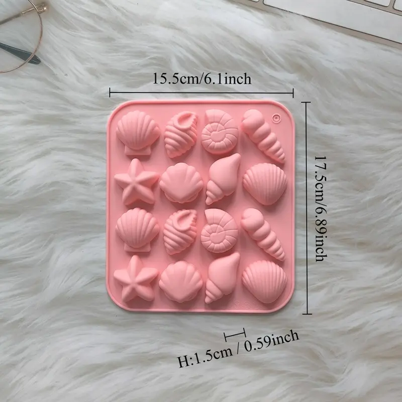 Chocolate Silicone Mold 3D Shell Marine Animal Shape - 16 Cavity Candy Cake Decor Mold for Pudding Jelly DIY Baking Supplies - Image 7
