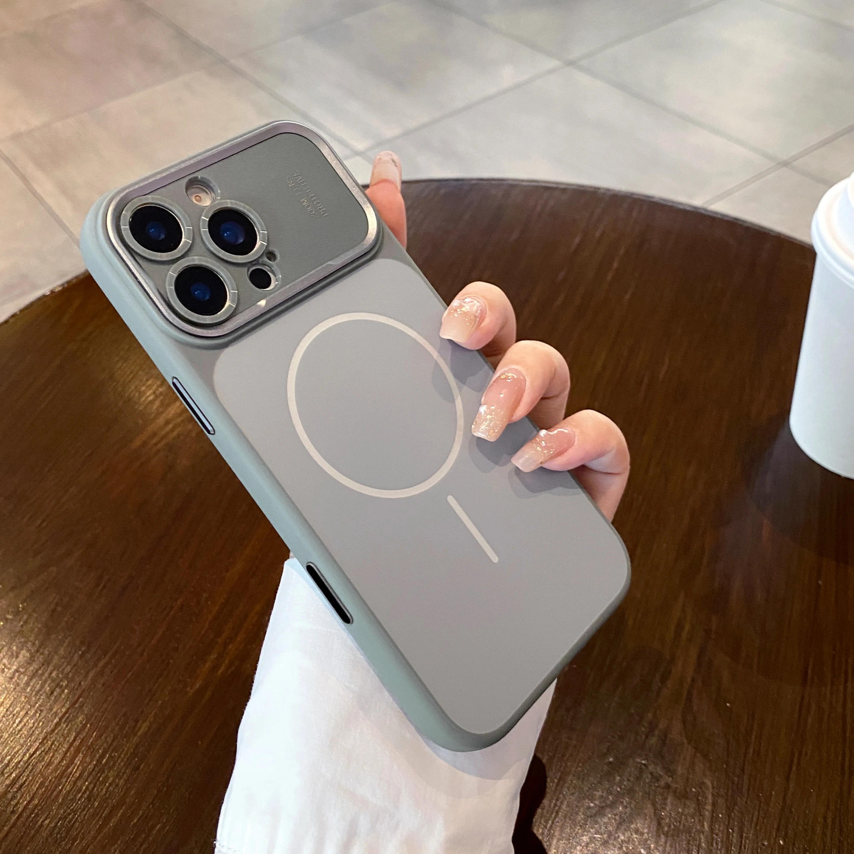 Luxury Silicone Magnetic Phone Case with AI Camera Button Cover