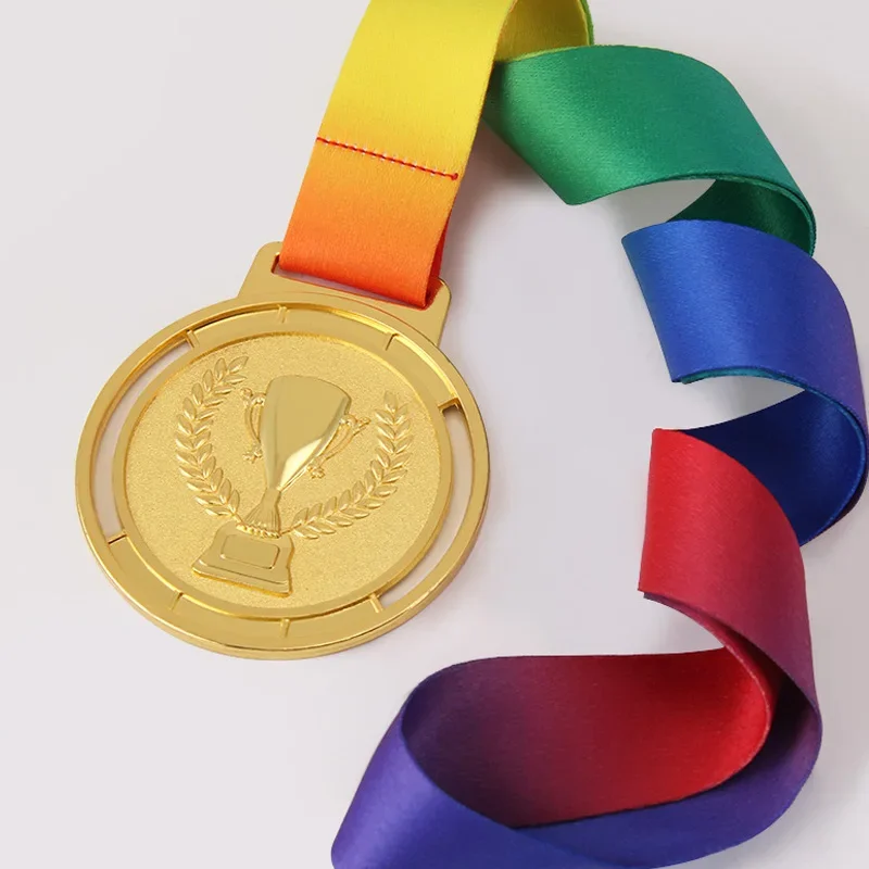 Customized Badminton Marathon Metal Medal, Wheat Ear Cup Gold, Silver, Bronze, Student Sports Competition Award Souvenirs, 10Pcs