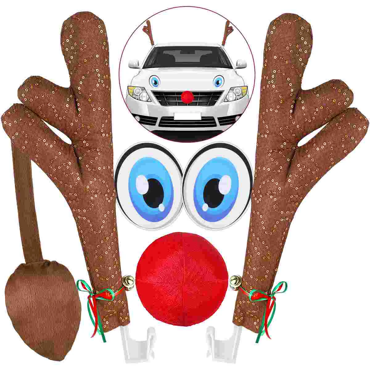 

Набор украшений для автомобиля UNOMOR, олень, рог, рождественские аксессуары