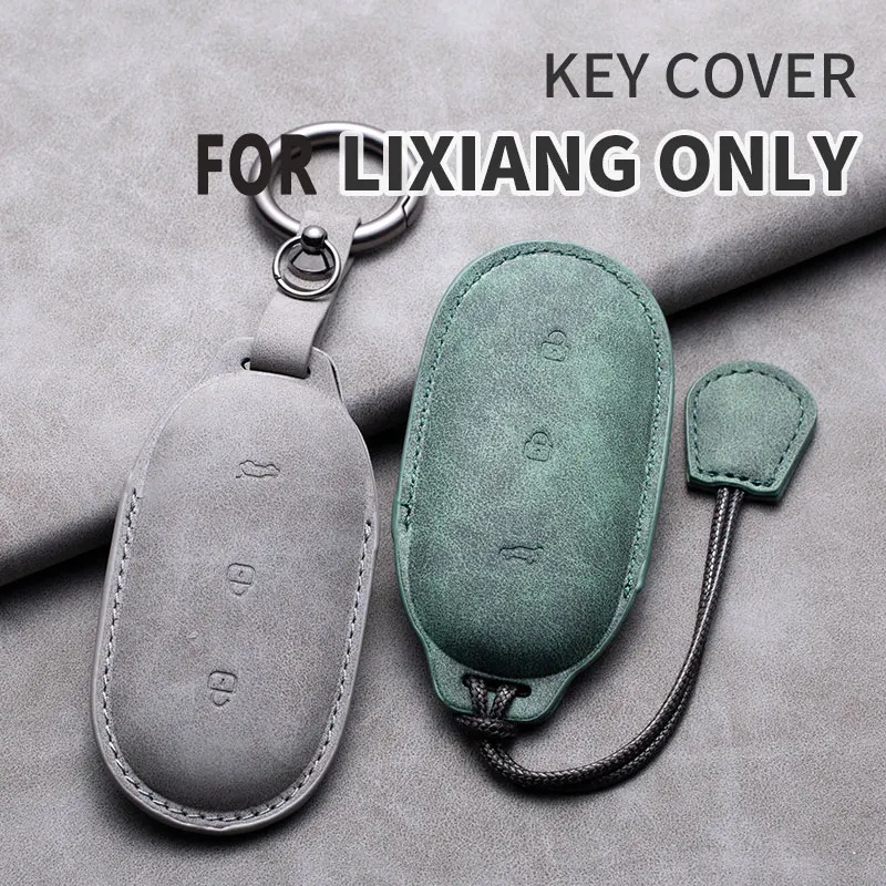

Suede Leather L7 L8 L9 keyring Car Smart Key Case Cover For LI LEADING IDEAL Lixiang L7 L8 L9 ONE 2022 2023 Keychain Accessories