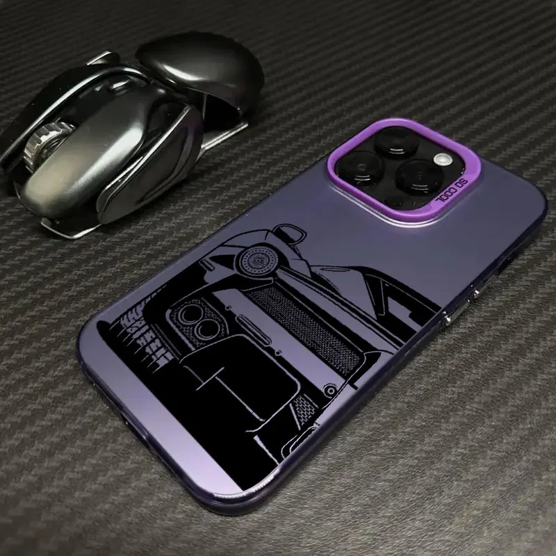 Men's Sports Car Cartoon Line Anti-Fall Phone Case Cover