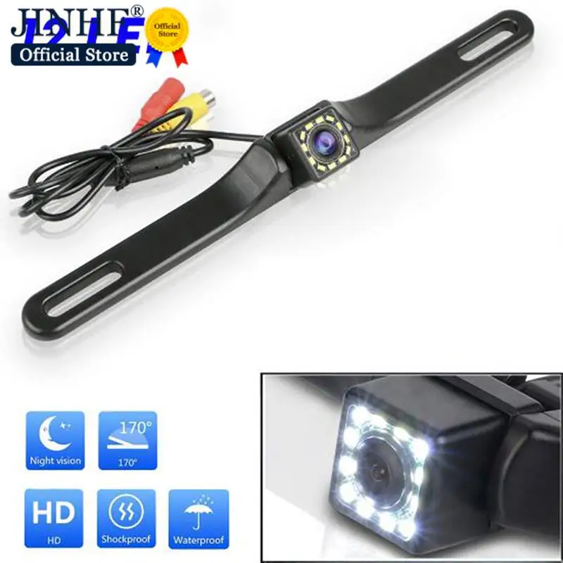 

1 PC DC 12V Waterproof HD Car RearView Reverse Backup Camera License Plate Night Vision 12 LED Lights Car Backup Camera