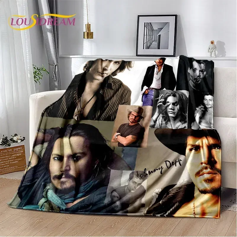 3D Printing Johnny Depp Series Soft Plush Blanket,Flannel Blanket Throw Blanket for Living Room Bedroom Bed Sofa Picnic Cover 4