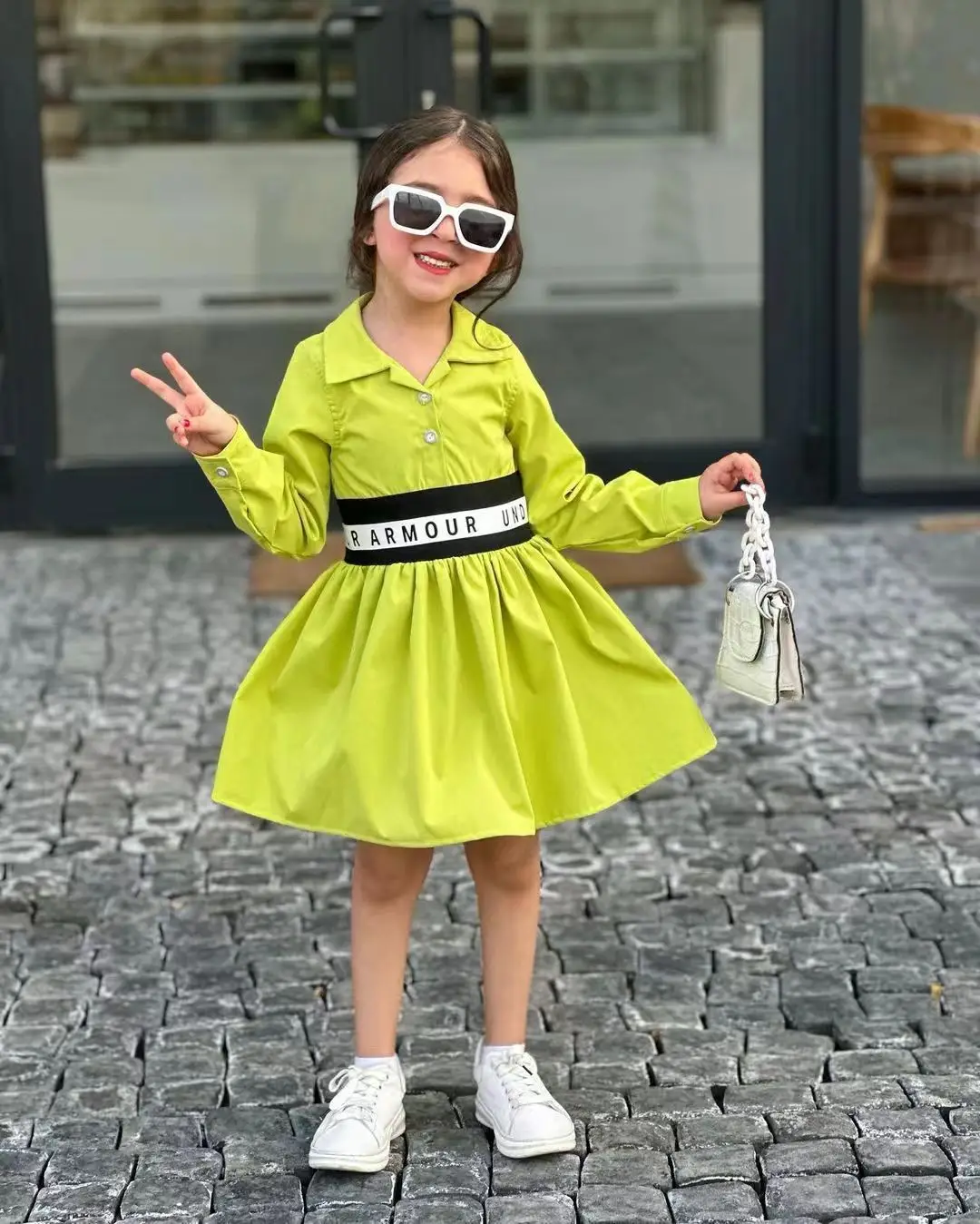 Toddler Baby Girls Casual Dresses Clothes Kids Long Sleeve